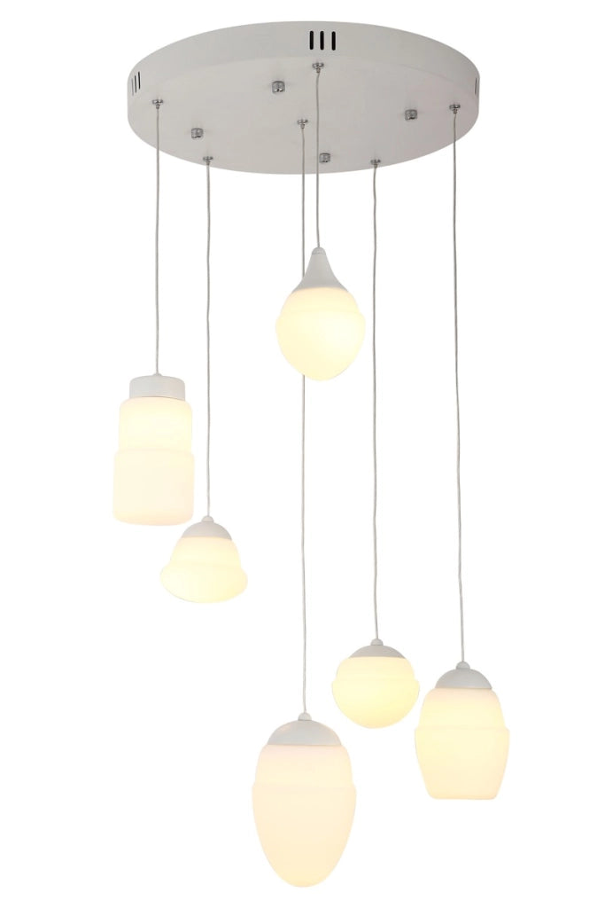 Lampada a sospensione moderna tonda bianca LED MULTI6 Maxlight