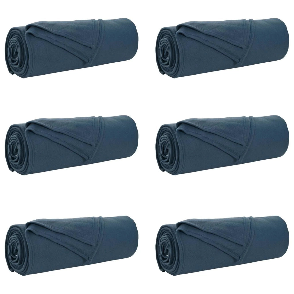 Coperte da Pile 6 pcs Blu navy 210 x 140 cm Panno 42017146
