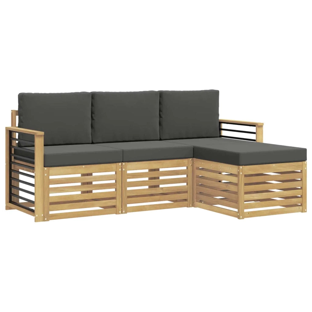 Set di divani da esterno 4 pcs Bianco e Antracite 3391647
