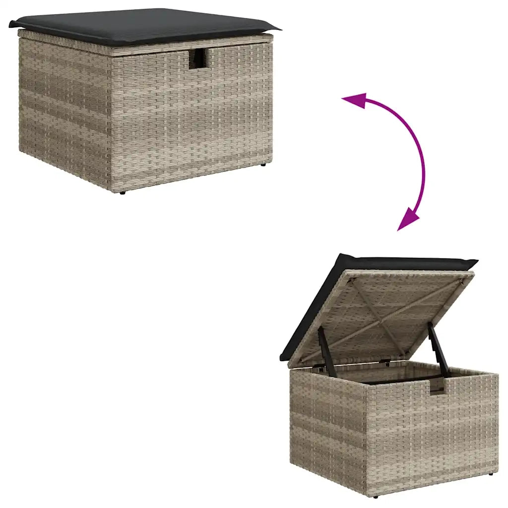 Set Divano da Giardino 8pz con Cuscini Grigio Chiaro Polyrattan 3274832