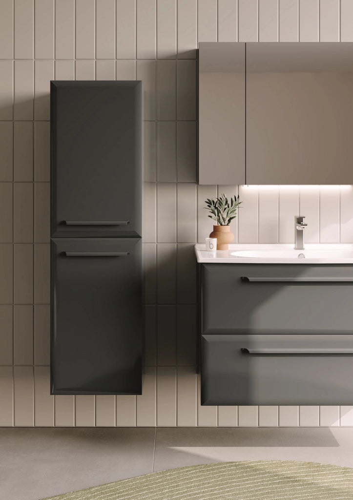Mobile da bagno con specchio "Nuvola 100 v2" - 97 x 16 x 66 cm - Antracite