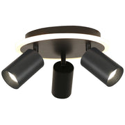 Plafoniera Parma nera 3 faretti orientabili GU10+LED CCT