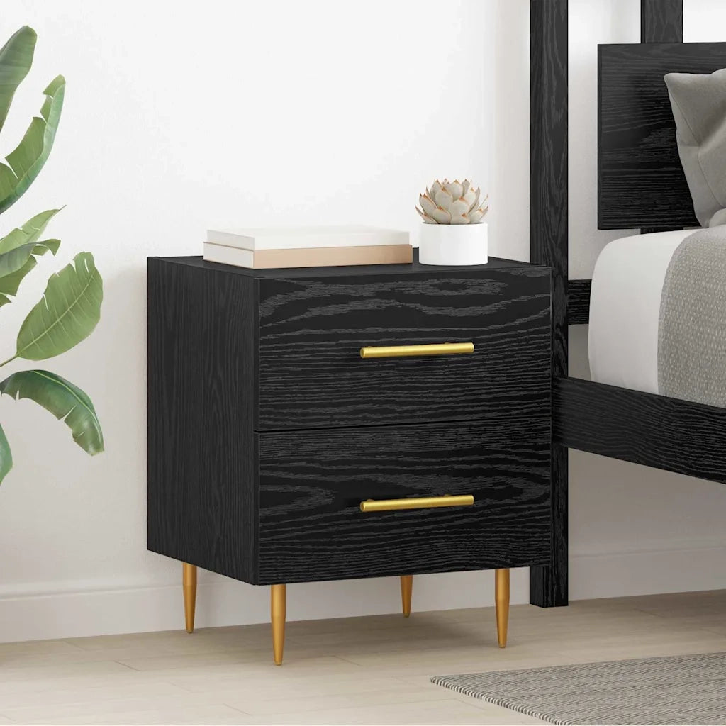 Armadio da Notte 2 pcs Rovere Nero 40 x 35 x 47,5 cm 882000