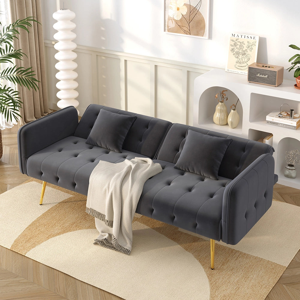 Divano letto 2 posti - Xylo - Regolabile in velluto 180x190 cm