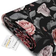 Tessuto in Canapa Acqua-Resistente - Materia per Mobili a metro 160 cm Largo - Tessuto Acqua-Resistente 220 g/m2 600D - Tessuto per Ombrelli Acqua-Resistente a metro 1M - Disegno Dark Vintage Florale