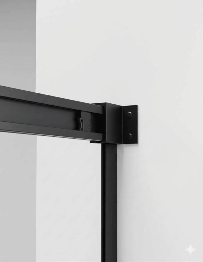 Box doccia ingresso angolare 2+2 THALASSA (BASIC) 80x80 cm Nero vetro trasparente