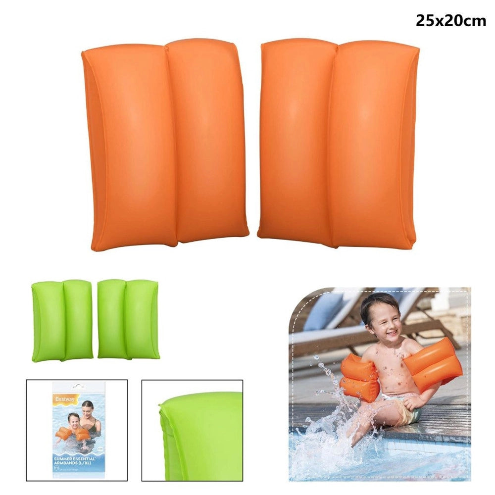 Trade Shop - Braccioli Gonfiabili Per Bambini Summer Essential 25x20 Cm 2 Camere D'aria 2 Colori 32325 -