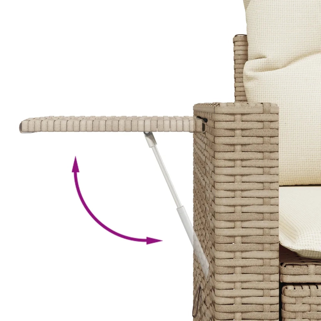 Set Divano da Giardino 4 pz con Cuscini Beige in Polyrattan 3220107