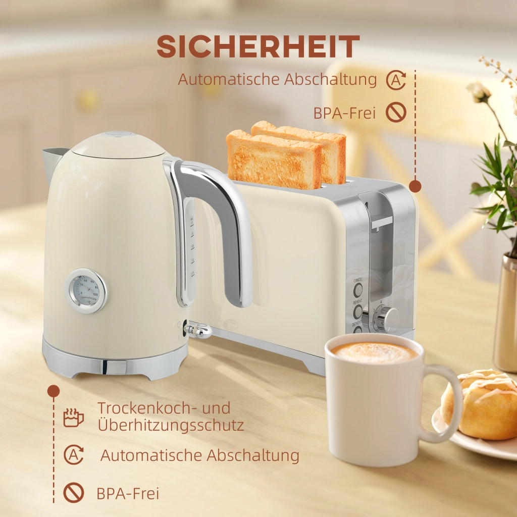 Set Bollitore e Tostapane ¨C Minimal ¨C 2200W, 7 livelli, crema