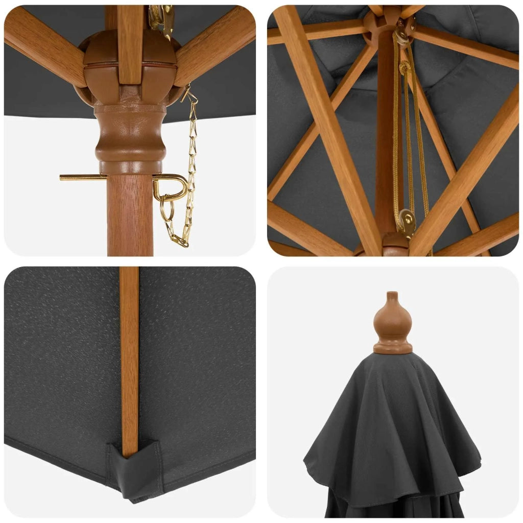 Set da pranzo da esterno con ombrellone 6 pz 3438539