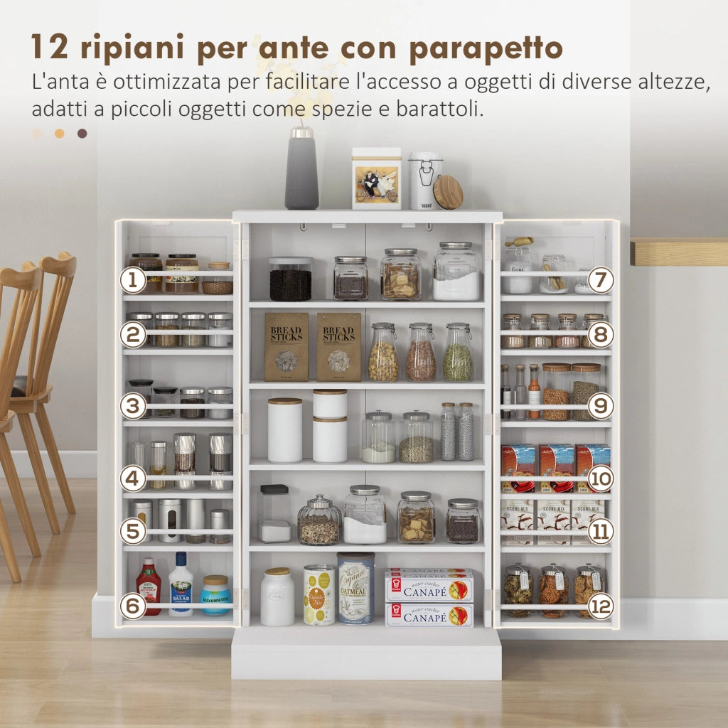 Mobile Cucina con Ripiani ¨C Xylo ¨C Bianco MDF 60x30x104 cm