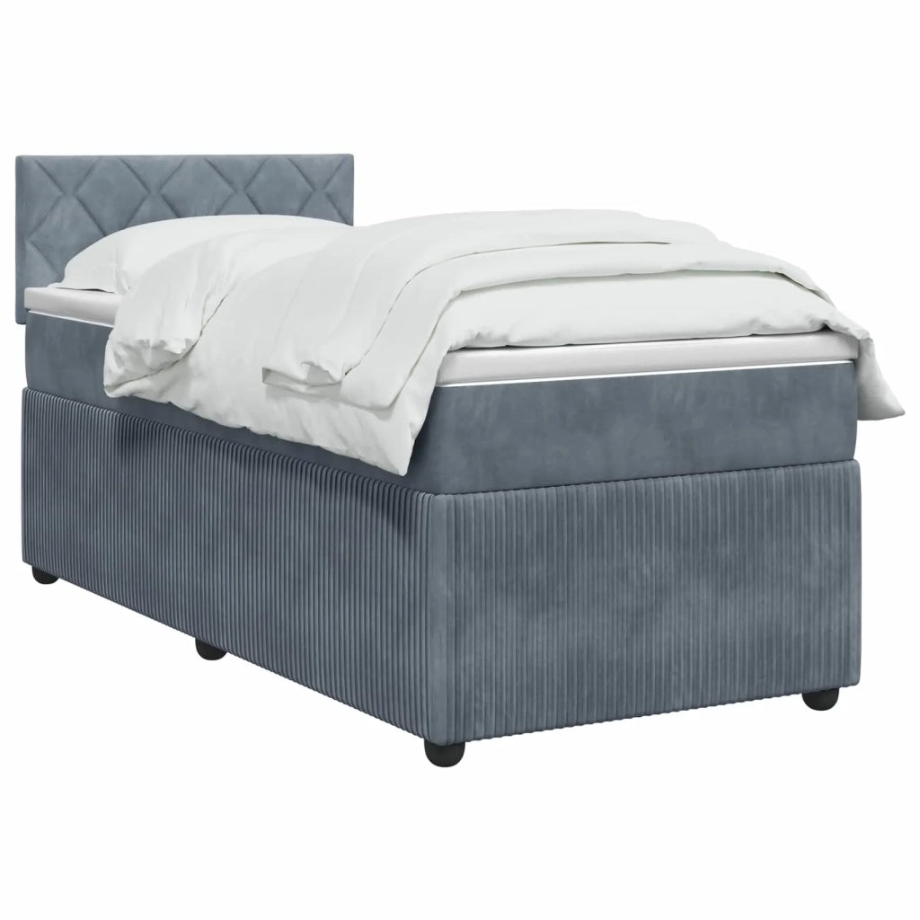 Letto con Box Spring, Materasso e LED Grigio Scuro 90 x 190 cm 3453250