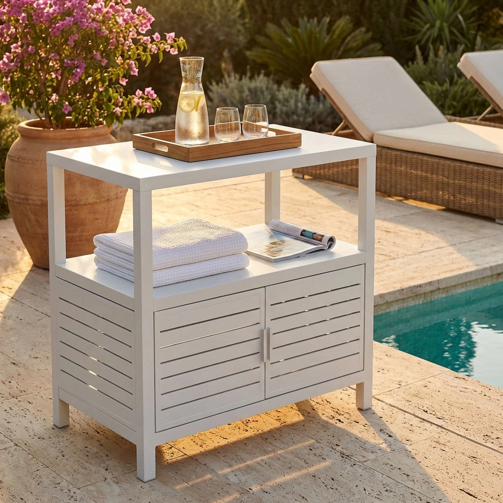 Mobiletto contenitore da giardino in alluminio - PHIL