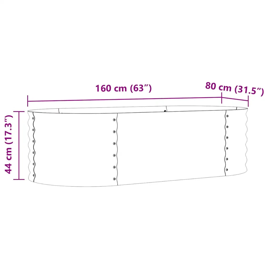Fioriere | Cassetta per fiori | Letto Rialzato Marrone 160 x 80 x 44 cm Acciaio