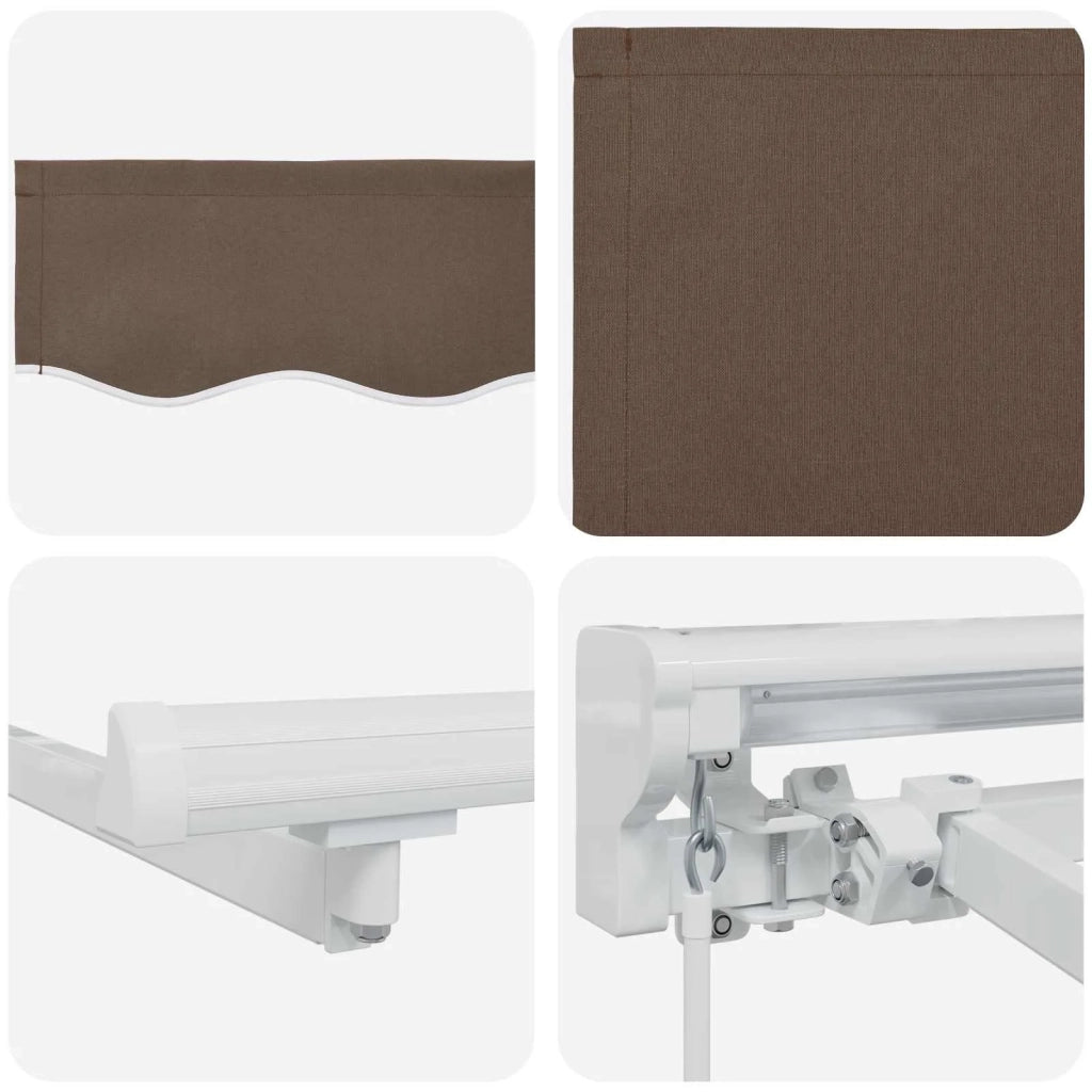 Cornice per Tenda Manuale con LED Tortora 3,5 x 2,5 m 3426002