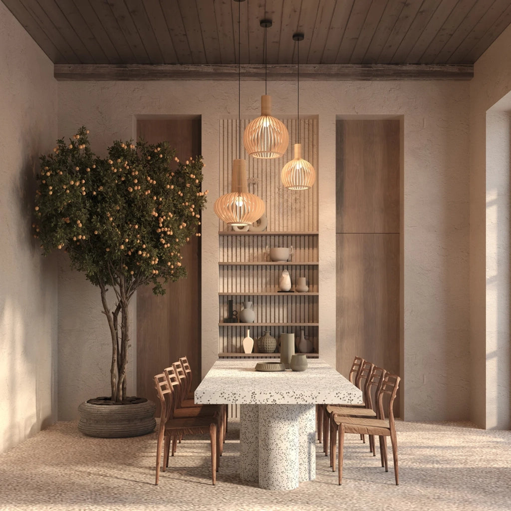 Maytoni Sospensione moderna Roots 1 luce E27 nero metallo legno