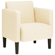 Divano Poltrona | Sedia con Braccioli Crema 54 cm Tessuto a Coste