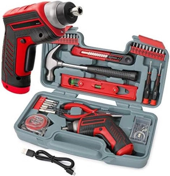 Kit di attrezzi in valigetta - Cassetta di attrezzi completa - Rosso