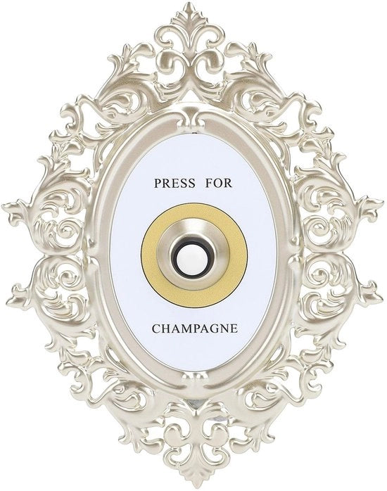Deurbel con Champagne tema - Design elegante - Ideale per feste - Ornamento decorativo metallico con retrodruk Champagne