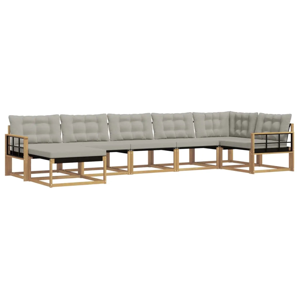 Set di divani da esterno 7 pcs Bianco e Grigio Chiaro 3388905