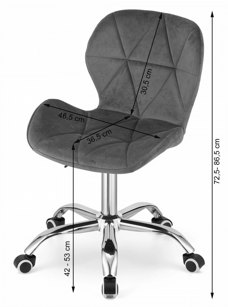 Sedia girevole ergonomica Valora AVOLA in velluto blu navy