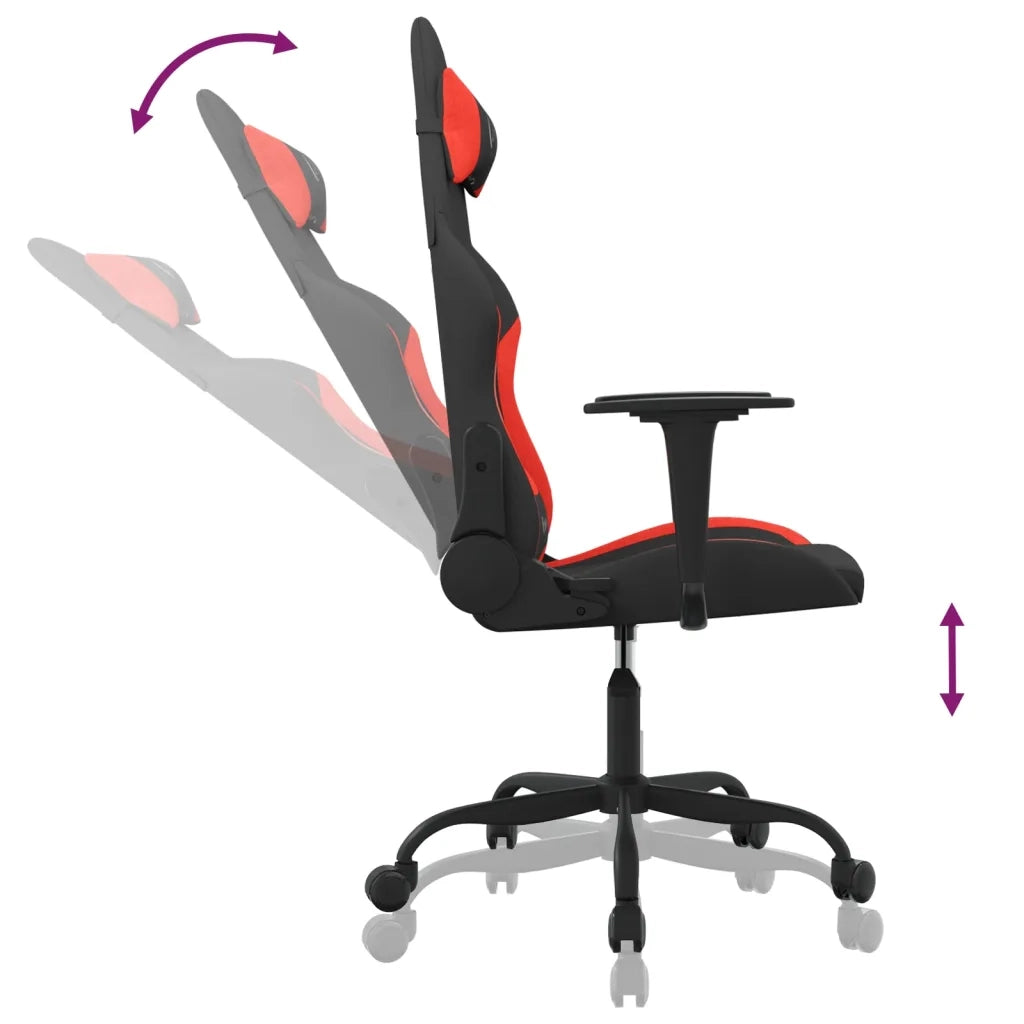 Sedia da Gaming Rosso e Nero in Tessuto 3143720
