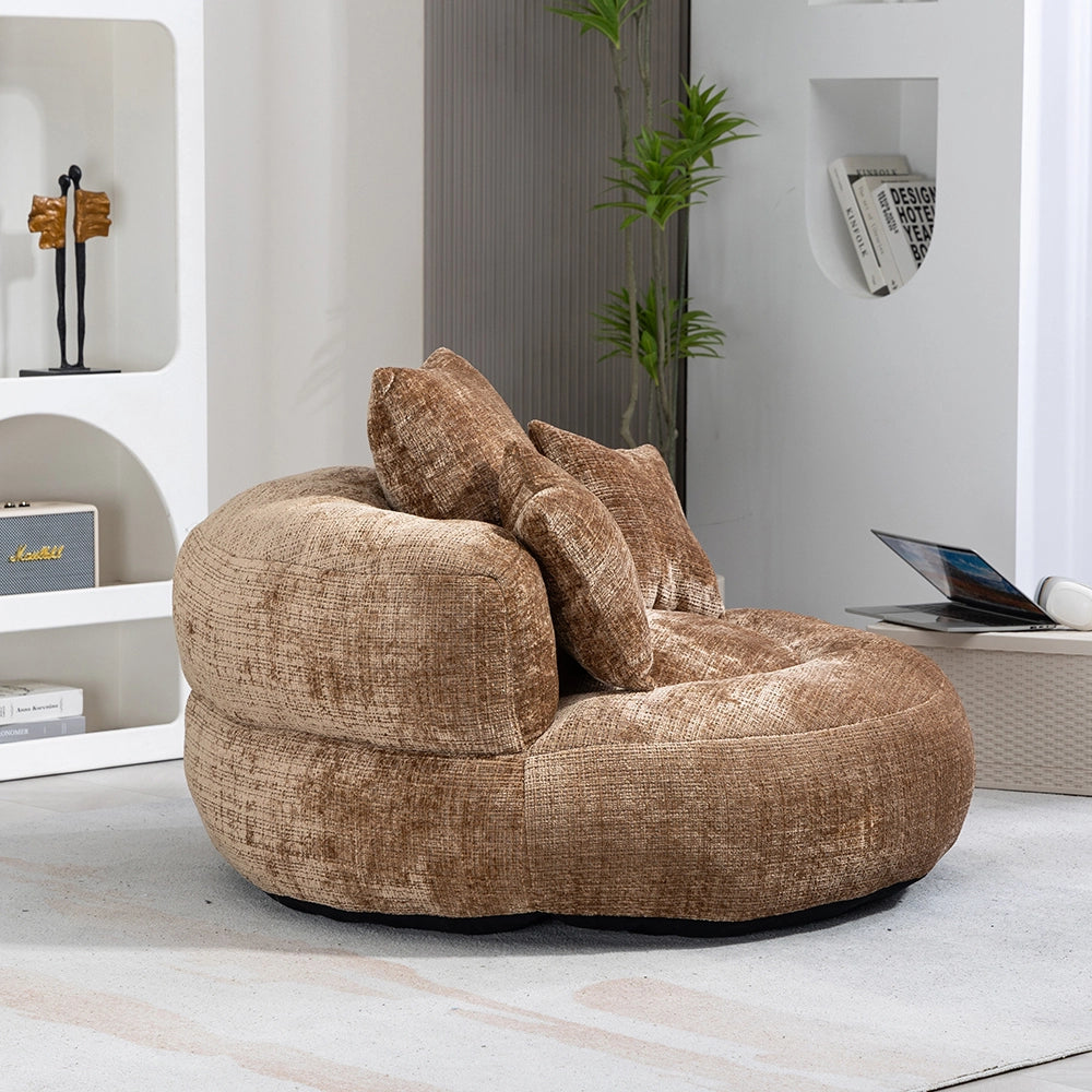 Chaise longue - Xylo - gaming chenille caffè con 3 cuscini