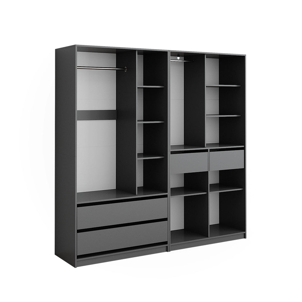 Vicco Armadio Antracite 200 x 200 cm Set di 2