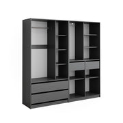 Vicco Armadio Antracite 200 x 200 cm Set di 2