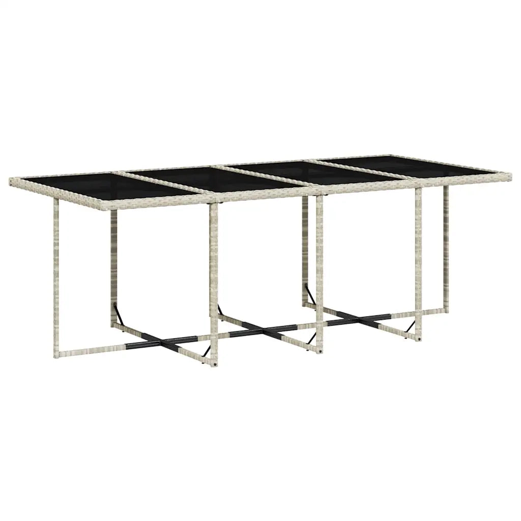 Set da Pranzo da Giardino 13pz con Cuscini Grigio in Polyrattan 3211763