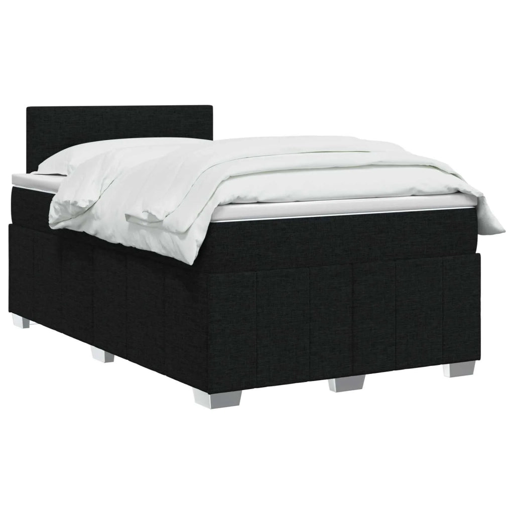 Letto box spring con materasso Nero 120 x 200 cm Tessuto 3452651