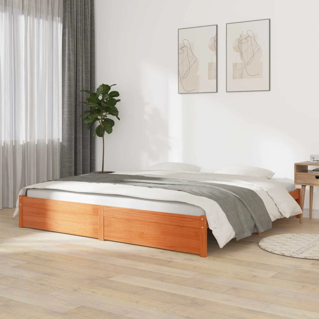 Struttura del letto Marrone cerato 200 x 200 cm