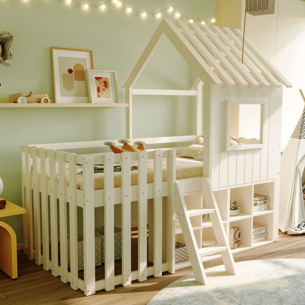 Letto casa bambini - Xylo - 90x200 cm legno bianco