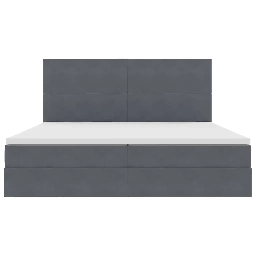 Letto con contenitore e materasso Grigio scuro 200 x 200 cm 3371992