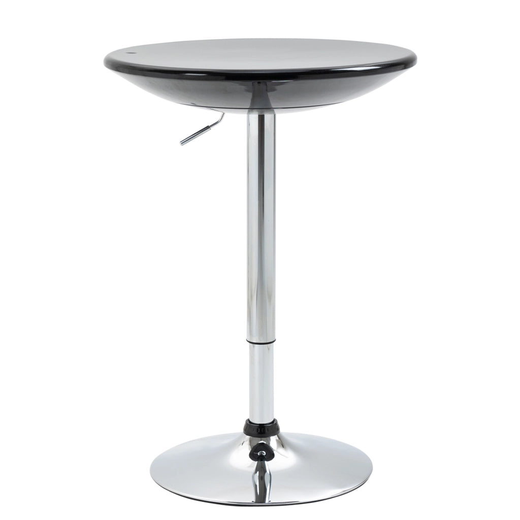 Tavolo da Bar Rotondo con Piano Girevole e Base in Acciaio ¨C Minimal ¨C Nero, ¦µ61x76-97cm