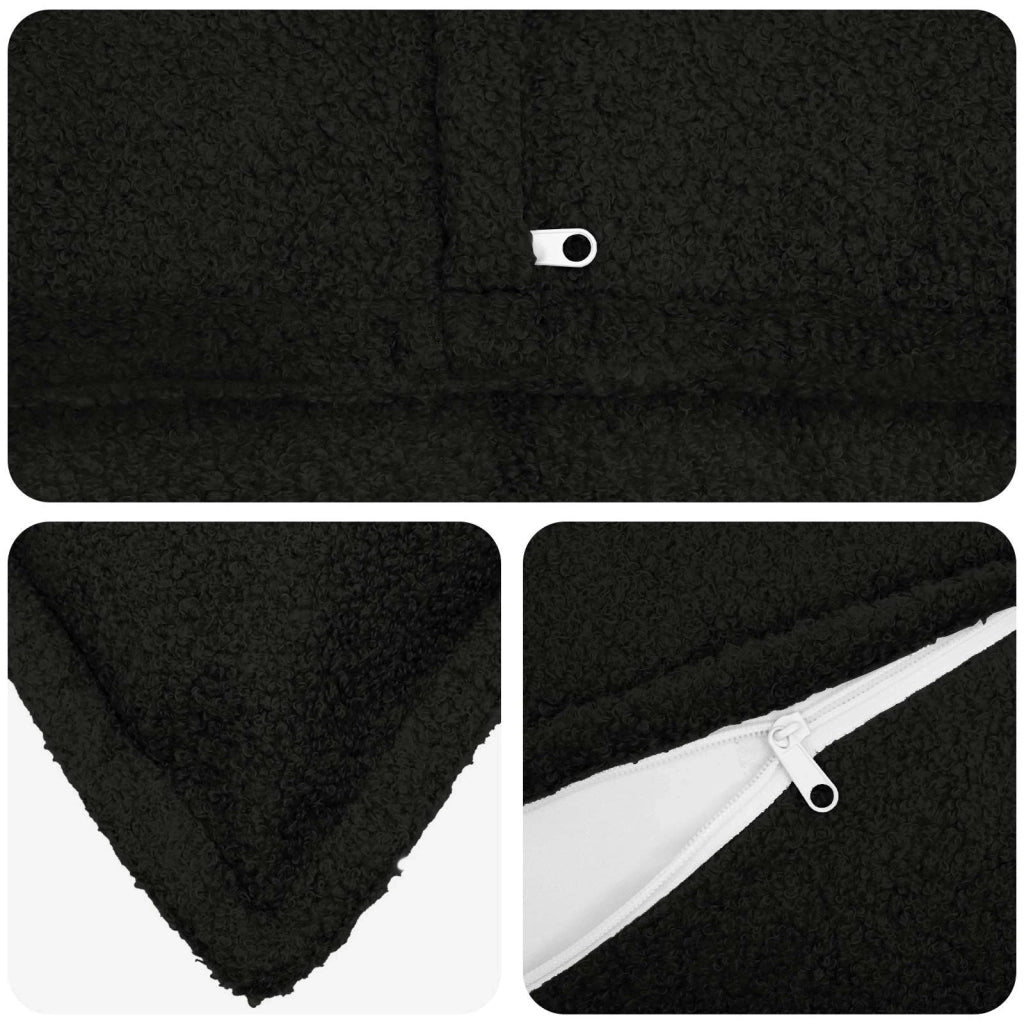 Federa 6 pcs HOUTEN Nero 50 x 70 cm Bouclé 919530