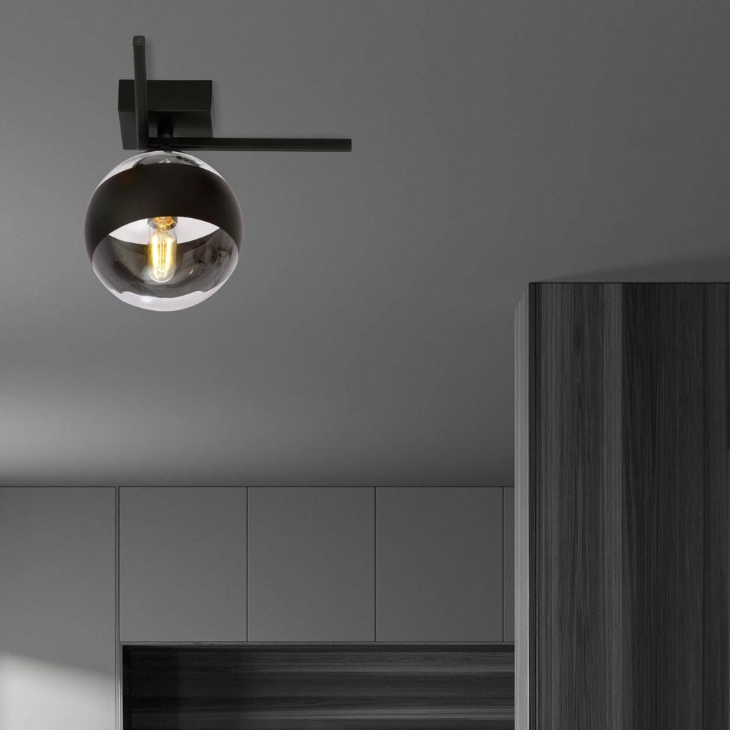 Plafoniera Emibig IMAGO nera trasparente 1xE14 21cm