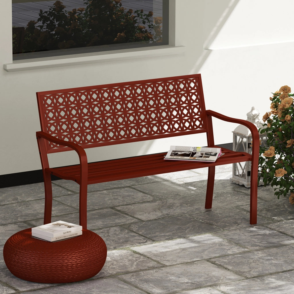 Panchina da giardino ¨C Minimal ¨C acciaio rosso 2 posti