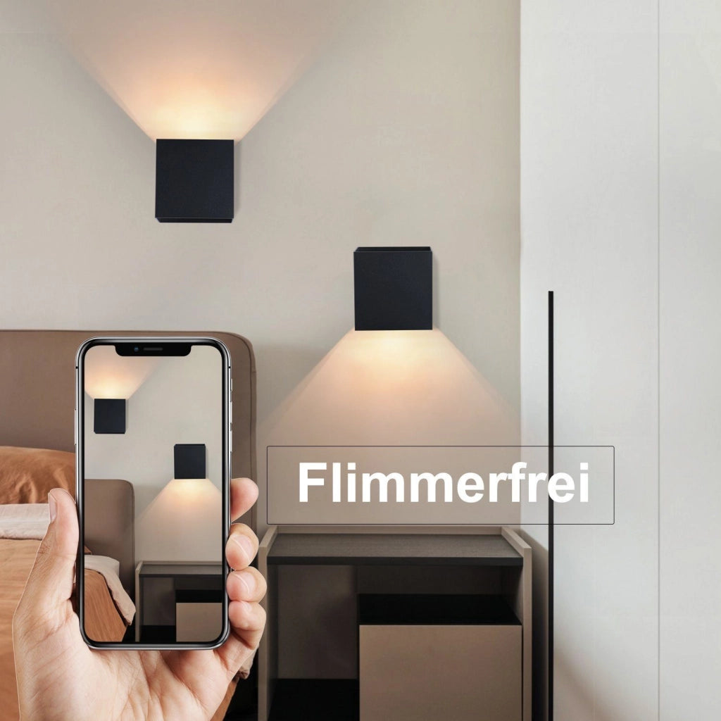 ZMH Applique da Muro Esterna LED Nera Up Down IP65 3000K per Scale