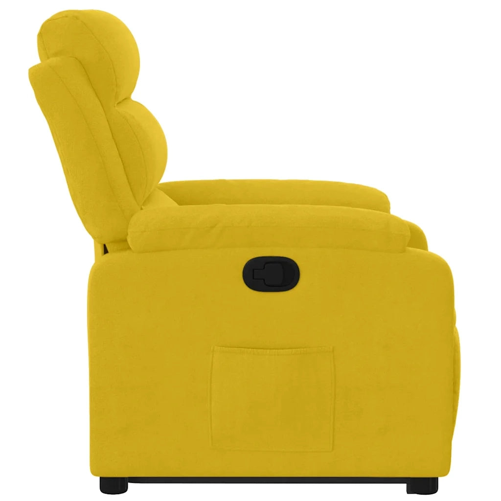 Poltrona Alzapersona Reclinabile Gialla in Velluto 3205099