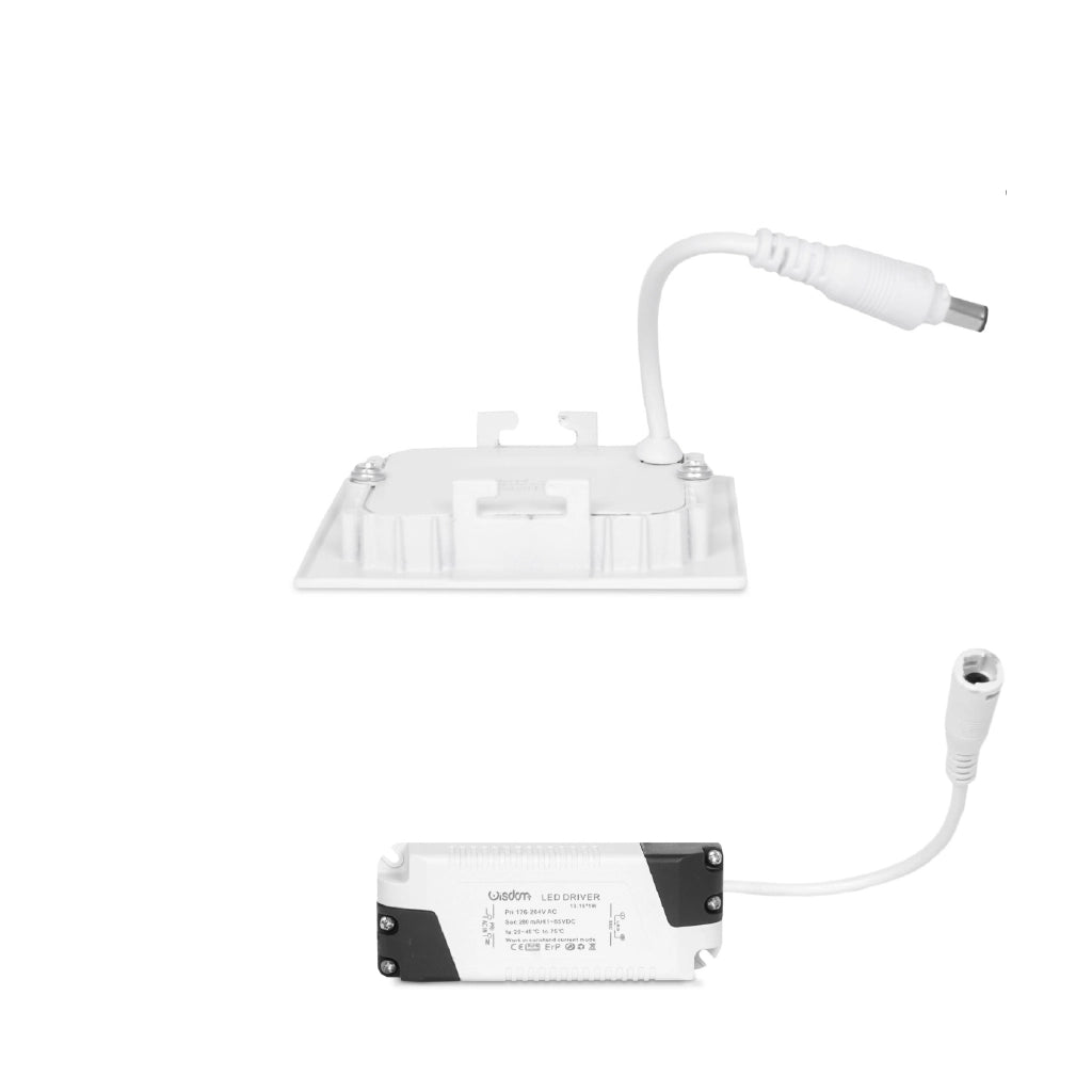 Pannello led slim da incasso quadrato 6w 3000K luce calda