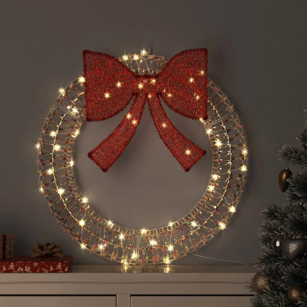 Ghirlanda con 60 LED Bianco caldo 76 x 76 x 8 cm PET 42019133