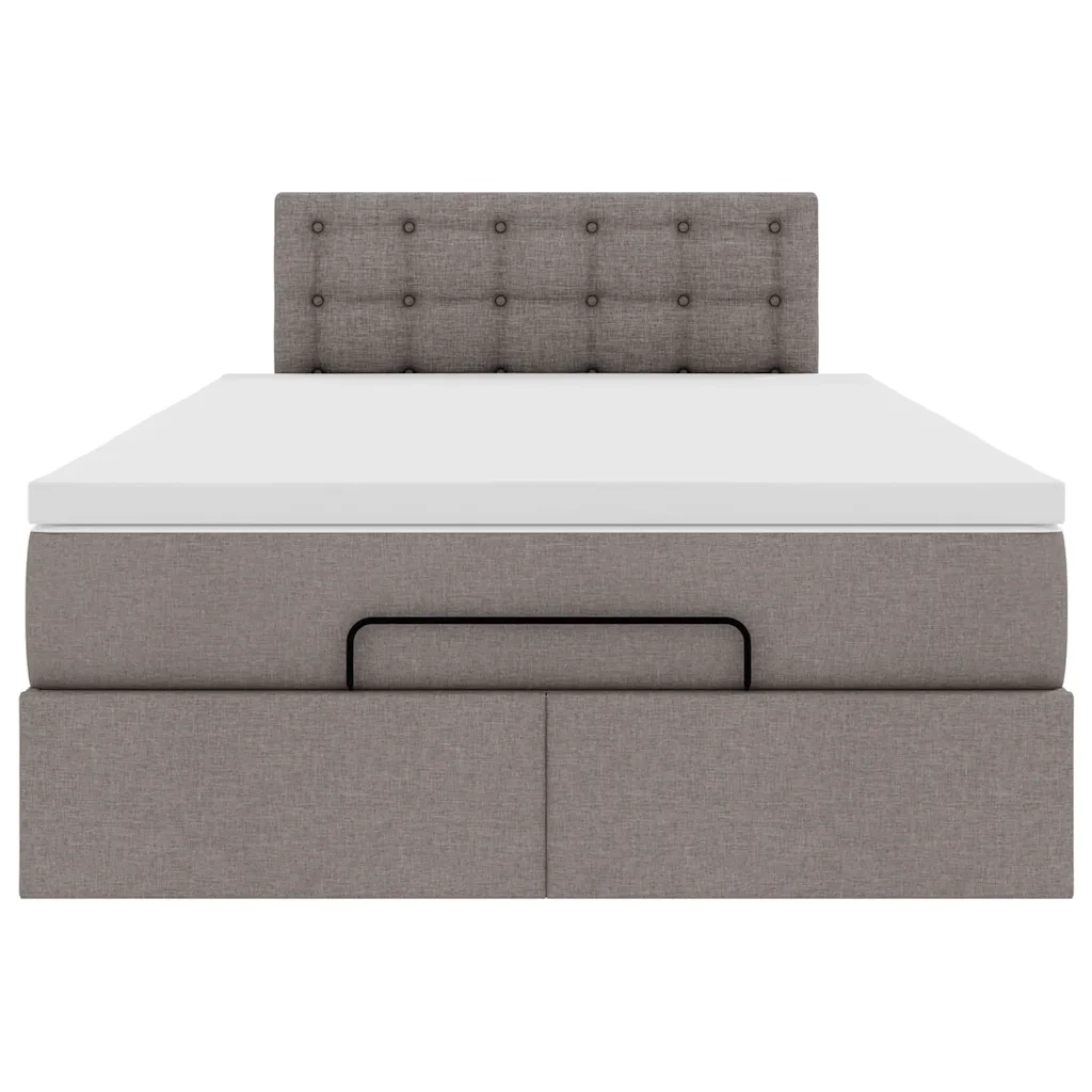 Struttura Letto Pouf con Materasso Tortora 120x190 cm Tessuto 3311612
