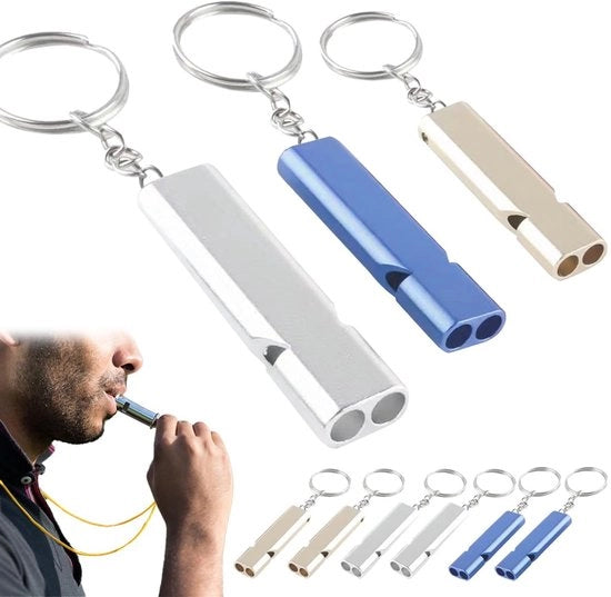 Flauto di allarme esterno con alta decibellità - 9 pezzi - Flauto di emergenza - Robusto - Lega di alluminio - Ideale per emergenze