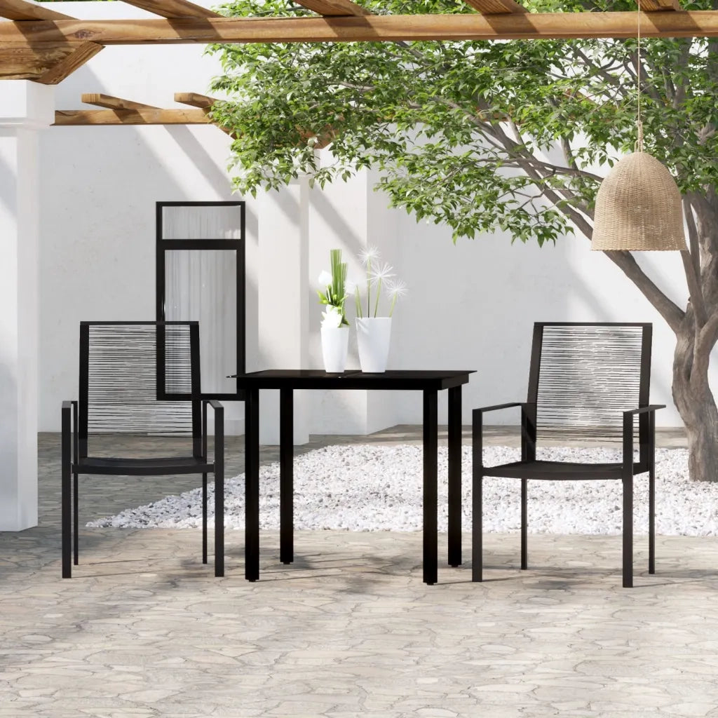 Set Mobili da Pranzo per Giardino 3 pz | Set Salotto da Giardino Nero