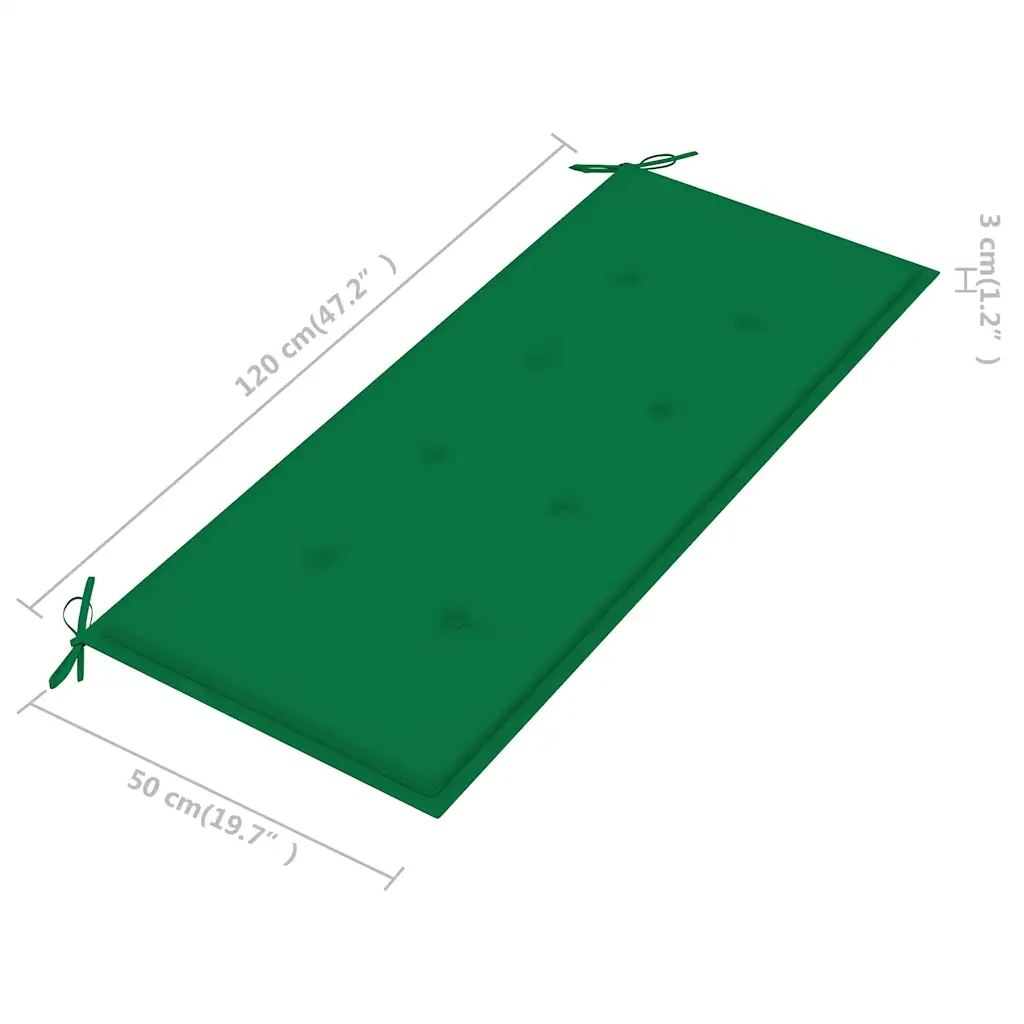Panchina da Giardino 2 Posti e Cuscino 120cm Massello Eucalipto 3060974