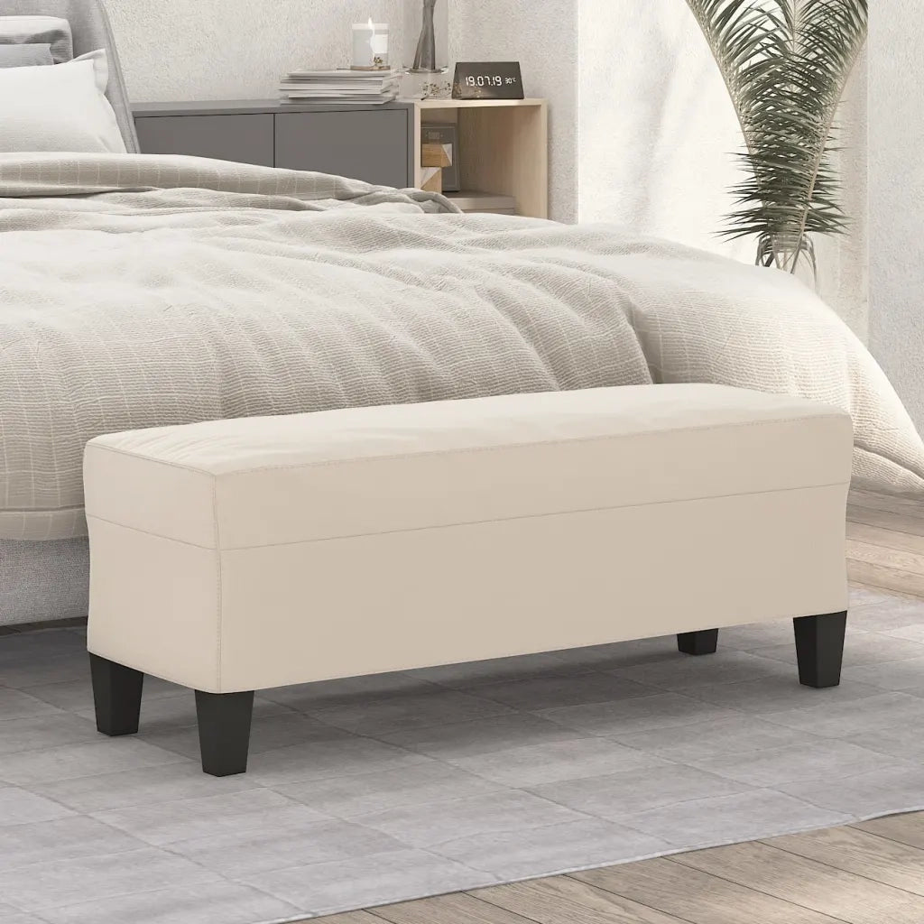 Panca crema 100x35x41 cm in Microfibra 349469