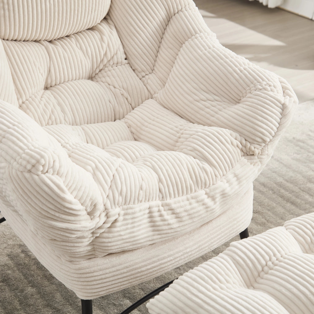 Poltrona Relax con Poggiapiedi e Braccioli ¨C Xylo ¨C Bianco, Imbottita