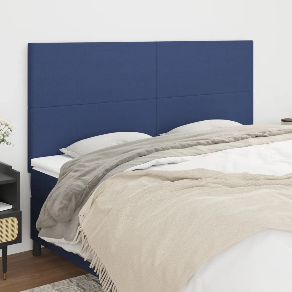 Testiera | Testata Blu 160x5x118/128 cm Tessuto