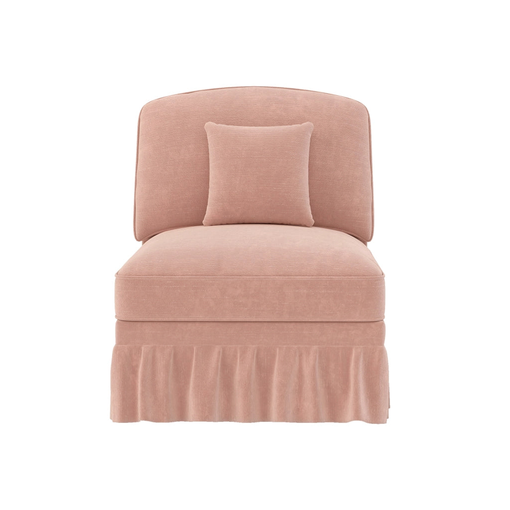 Divano Windsor senza braccioli Chenille con cuscino - Zephmum - Rosa
